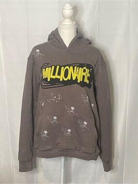 Millionaire Fly Shxt Only Womens Hooded Sweatshirt / Hoodie Gray Size Medium